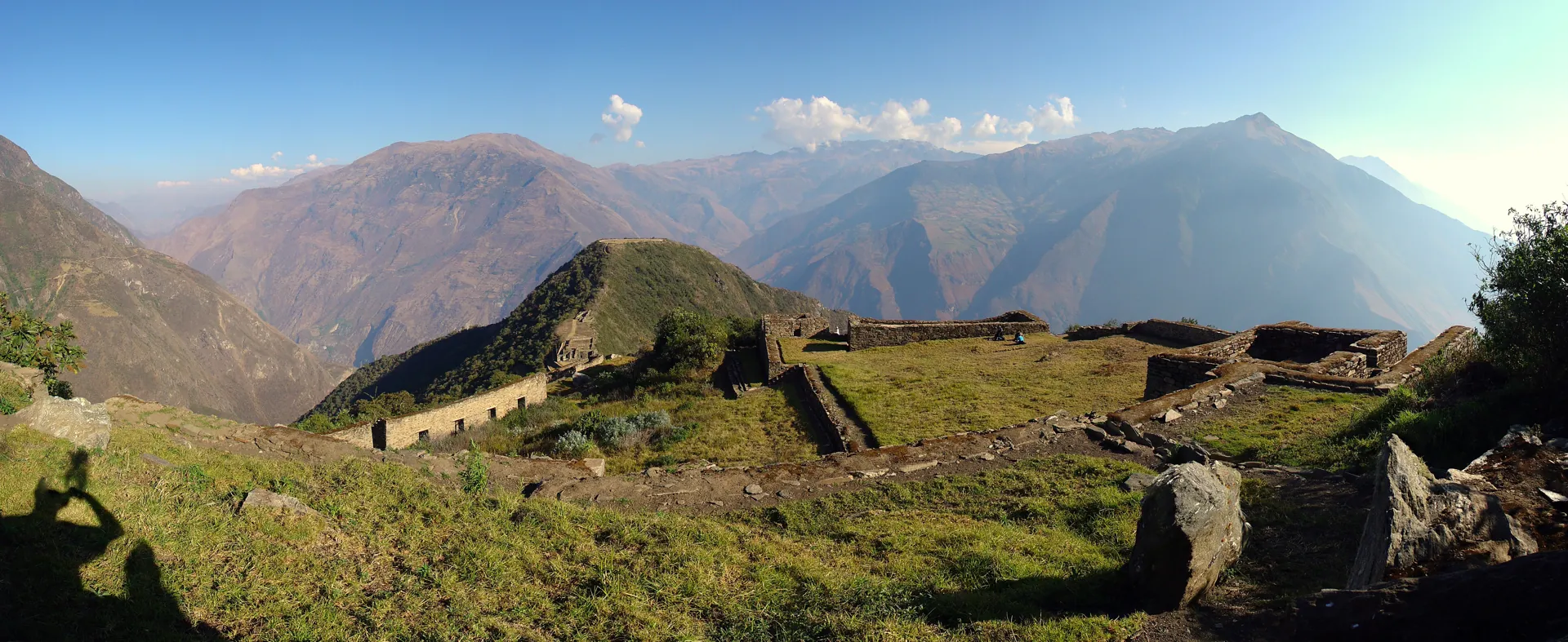 Choquequirao ruins and terraces within a mountain landscape