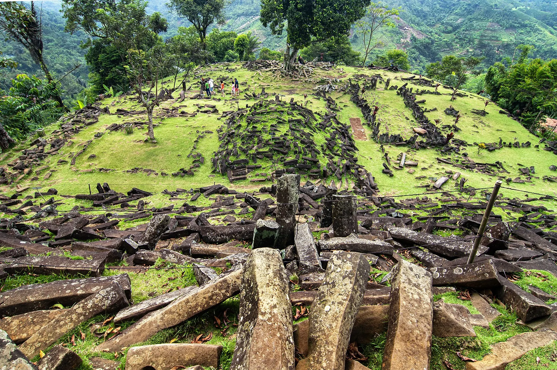 Stone terraces at Gunung Padang.