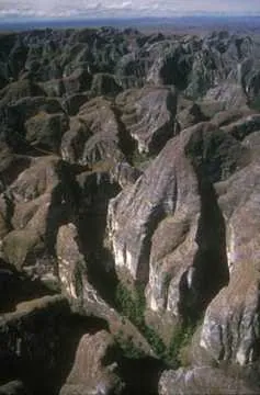 Eroded sandstone ridges of the Makay massif
